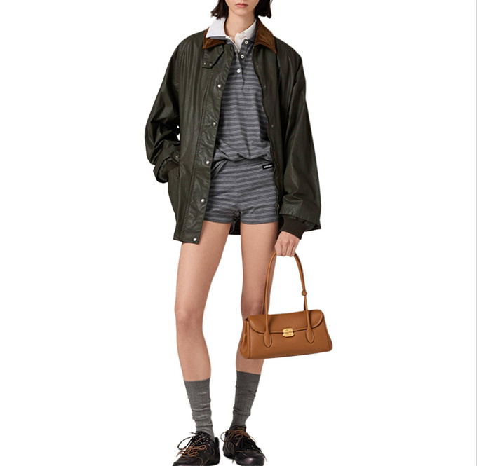9A+ quality miu miu striped long-sleeve polo shirt & shorts